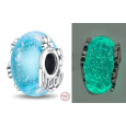 Charm Sterlingové stříbro 925 Fazetové kouzlo přátelství z muránského skla, korálek na náramek přátelství