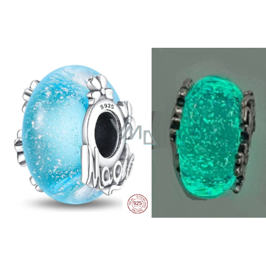 Charm Sterlingové stříbro 925 Fazetové kouzlo přátelství z muránského skla, korálek na náramek přátelství Charm Sterlingové stříbro 925 Fazetové kouzlo přátelství z muránského skla, korálek na náramek přátelství