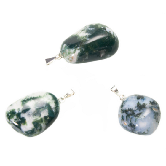 Achát stromový Troml přívěsek přírodní kámen, M cca 3 cm, 1 kus