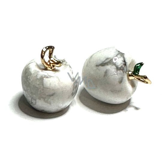 Magnezit / Howlit bílý Jablko poznání přívěsek, přírodní kámen 2,7 x 15 mm, očistný kámen Magnezit / Howlit bílý Jablko poznání přívěsek, přírodní kámen 2,7 x 15 mm, očistný kámen