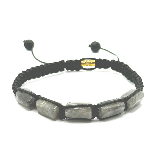 Labradorit náramek přírodní kámen, ručně pletený, nastavitelná velikost, kámen proměny