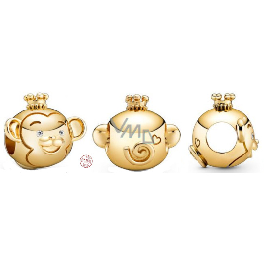 Charm Sterlingové stříbro 925 Opice je deváté zvíře ve 12letém cyklu čínského znamení zvěrokruhu, korálek na náramek Charm Sterlingové stříbro 925 Opice je deváté zvíře ve 12letém cyklu čínského znamení zvěrokruhu, korálek na náramek