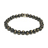 Achát černý s královskou mantrou Óm náramek elastický přírodní kámen, kulička 6 mm / 16 - 17 cm, dodává odvahu a sílu