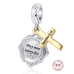 Charm Sterlingové stříbro 925 Duchovní symbol, Matouš 6:34, 2v1 přívěsek na náramek
