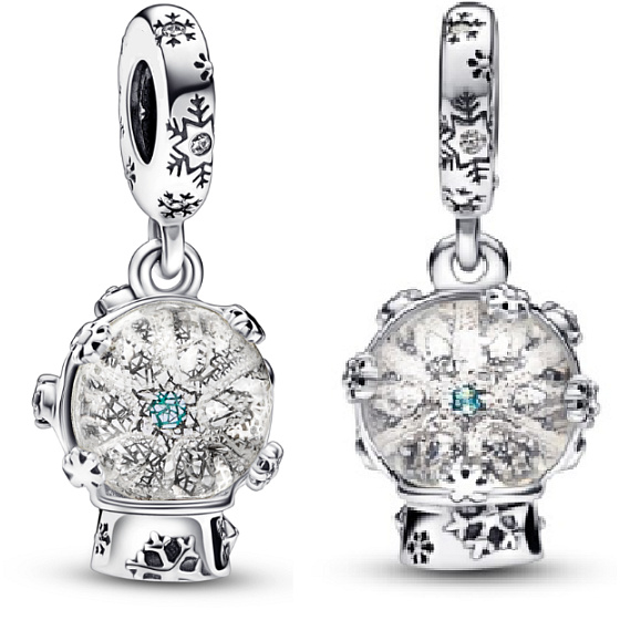 Charm Sněžítko s vločkou, přívěsek na náramek Vánoce