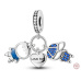 Charm Sterlingové stříbro 925 Sourozenci bratři 3v1, přívěsek na náramek rodina