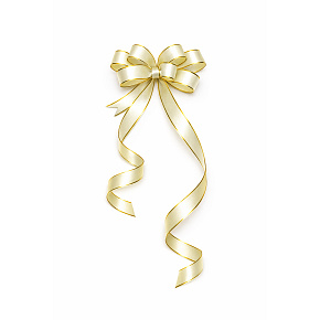 Kokarda – stahovací ozdobná stuha bílá se zlatým okrajem | 39 cm × 1,8 cm