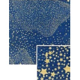 Nekupto Dárkový balicí papír vánoční 70 x 150 cm Modrý zlaté hvězdičky