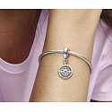Charm Rotující kompas se zirkony, přívěsek na náramek cestování
