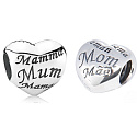 Charm Srdce máma - symbol mateřství a rodinné lásky, korálek na náramek rodina