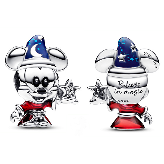 Charm Disney Čaroděj učeň Mickey, korálek na náramek vánoce