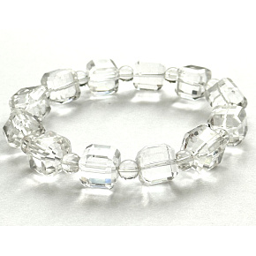 Azeztulit fazet náramek elastický přírodní kámen 11 - 12 mm / 16 - 17 cm, vysokofrekvenční energie