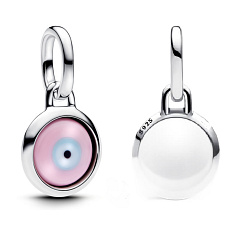 Charm Sterlingové stříbro 925 Mini medailon - Zlé oko mini, přívěsek na náramek symbol