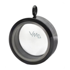 Medailon s otočným uzávěrem nerezový černá barva tloušťka 11 mm x 30 mm