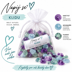 Napij se® klidu – výměnná minerální náplň | Ametyst, Akvamarín, Fluorit, 200 g
