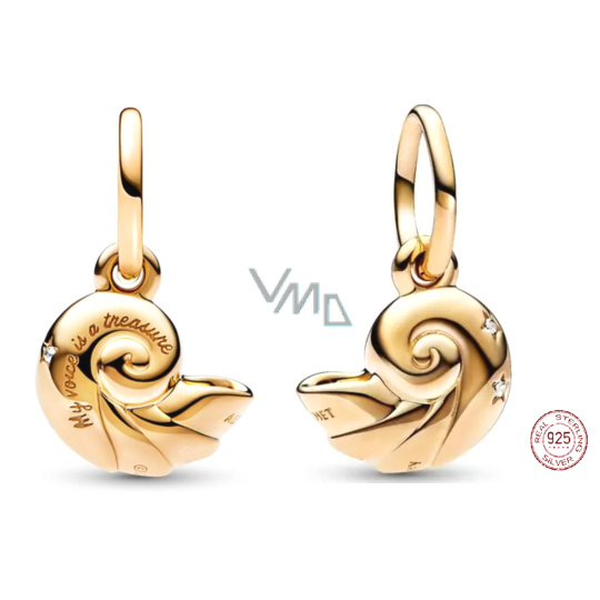 Charm Sterlingové stříbro 925 Disney Malá mořská víla, okouzlená mušle, přívěsek na náramek moře