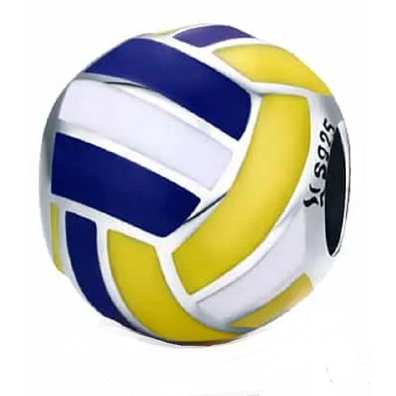 přívěsek Miluji volejbal - volejbalový míč ze stříbra 925