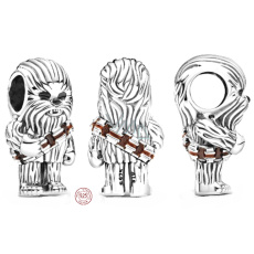 Charm Sterlingové stříbro 925 Marvel Star Wars Chewbacca, korálek na náramek, film