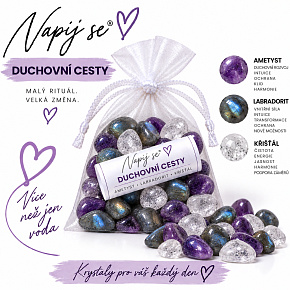 Napij se® duchovní cesty – výměnná minerální náplň | Ametyst, Labradorit, Křišťál, 200 g