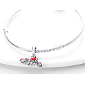 Charm Motorka červená, přívěsek na náramek cestování