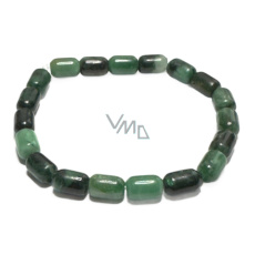 Smaragd náramek elastický přírodní kámen, váleček 6 x 9 mm / 16 - 17 cm, královský kámen