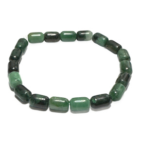 Smaragd náramek elastický přírodní kámen, váleček 6 x 9 mm / 16 - 17 cm, královský kámen