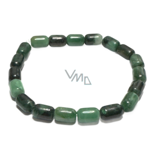 Smaragd náramek elastický přírodní kámen, váleček 6 x 9 mm / 16 - 17 cm, královský kámen