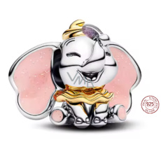 Charm Sterlingové stříbro 925 Disney Dumbo Dumbo – kouzelné létající slůně, korálek na náramek film
