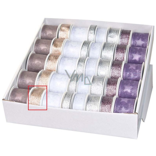 Ditipo Stuha látková s drátkem měděná lesklá 3 m x 25 mm Ditipo Stuha látková s drátkem měděná lesklá 3 m x 25 mm