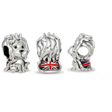 Charm Anglie vlajka - Lev postava, korálek na náramek cestování