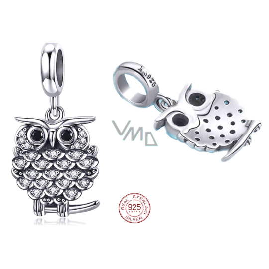 Charm Sterlingové stříbro 925 Půvabná sova, přívěsek na náramek zvíře Charm Sterlingové stříbro 925 Půvabná sova, přívěsek na náramek zvíře