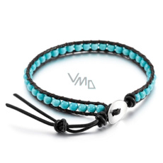 Tyrkenit kožený náramek přírodní kámen, ručně vyráběný, zapínací, kulička 4 mm / 17 - 23 cm, kámen mladých lidí, hledá životní cíl Tyrkenit kožený náramek přírodní kámen, ručně vyráběný, zapínací, kulička 4 mm / 17 - 23 cm, kámen mladých lidí, hledá životní cíl