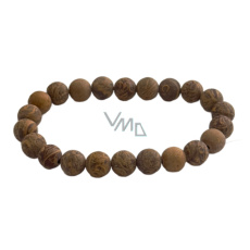 Jaspis Miriam, Sloní kůže, Caligraphy matný náramek elastický přírodní kámen, kulička 8 mm / 16 - 17 cm, kámen pozitivní energie