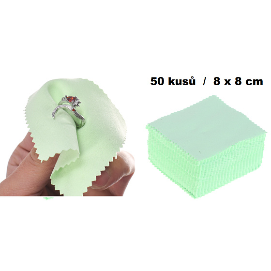Čisticí utěrka - hadřík na stříbro zelená 8 x 8 cm 50 kusů