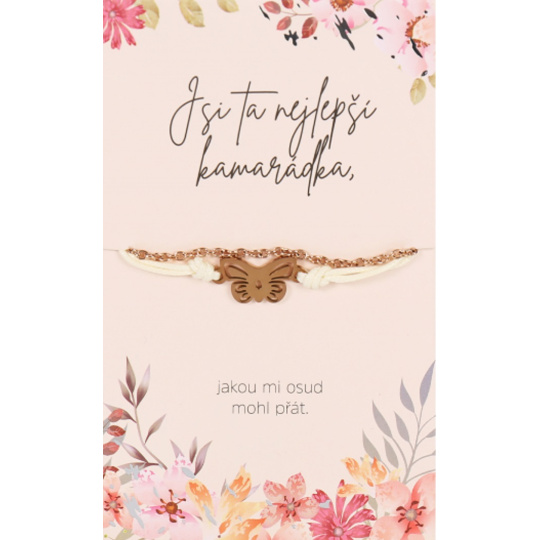 Albi Dárkový náramek Nejlepší kamarádka, Motýl symbol pro začátek duchovní cesty 1 kus