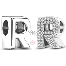 Charm Sterlingové stříbro 925 Abecední písmeno R, korálek na náramek