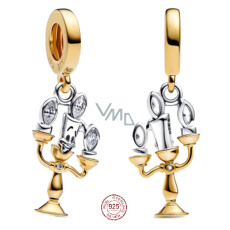 Charm Sterlingové stříbro 925 Disney, Kráska a zvíře, Lumière – kouzelný svícen, přívěsek na náramek film