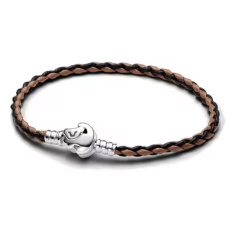 Pletený náramek pro přívěsky charm – černo-hnědý 20 cm Pletený náramek pro přívěsky charm – černo-hnědý 20 cm