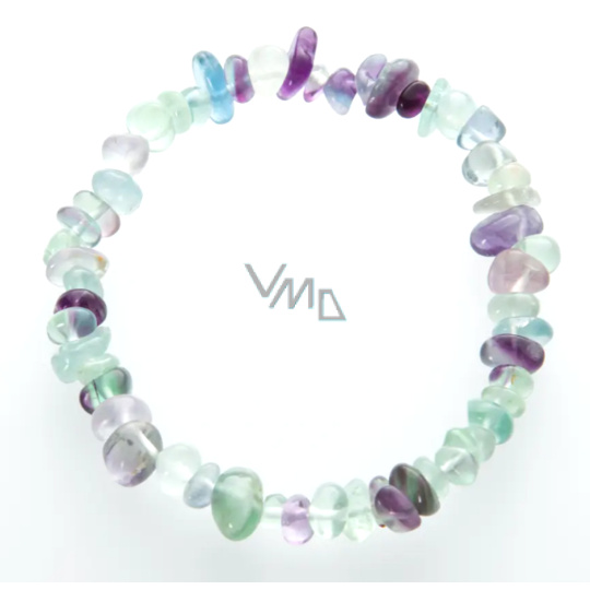 Fluorit duhový náramek elastický sekaný přírodní kámen 19 cm, kámen géniů Fluorit duhový náramek elastický sekaný přírodní kámen 19 cm, kámen géniů