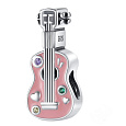 Charm Kytara růžová, korálek na náramek hudba