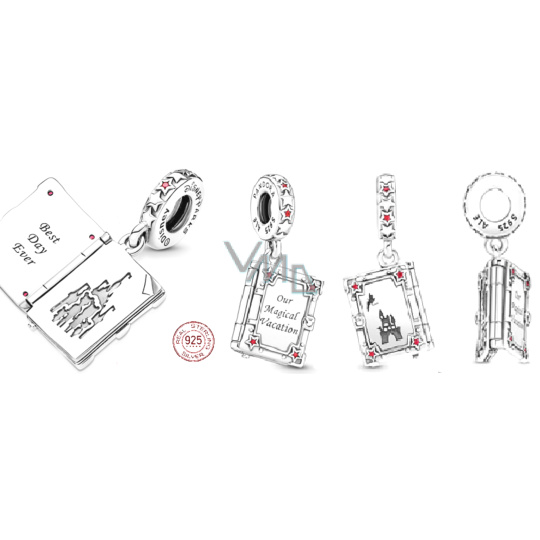 Charm Sterlingové stříbro 925 Disney Kouzelná kniha o dovolené, otevíratelný přívěsek na náramek film Charm Sterlingové stříbro 925 Disney Kouzelná kniha o dovolené, otevíratelný přívěsek na náramek film