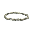Jaspis Dalmatin náramek elastický přírodní kámen, kulička 4 mm / 19 cm, kámen pozitivní energie