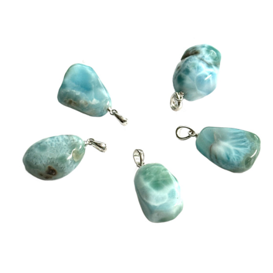 Larimar Troml přívěsek, přírodní kámen, M cca 3 cm, 1 kus, klid, mír, vyrovnanost