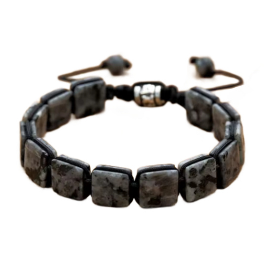 Labradorit náramek pletený přírodní kámen, rozměr 10 x 10 x 5 mm / 18,5 cm, posuvné zapínání, kámen splněných přání