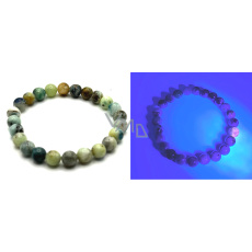 Hackmanit náramek elastický přírodní kámen, kulička 7,5 - 8 mm /16 - 17 cm, kámen vnitřní transformace