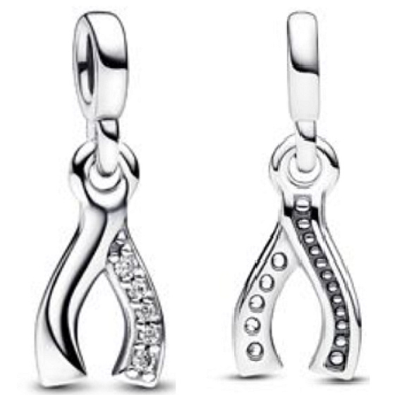 Charm Mini medailon - Kost přání, přívěsek na náramek symbol