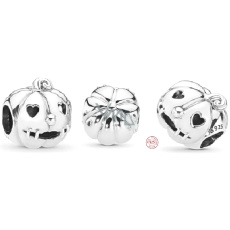 Charm Sterlingové stříbro 925 Strašidelná dýně, korálek na náramek Halloween Charm Sterlingové stříbro 925 Strašidelná dýně, korálek na náramek Halloween