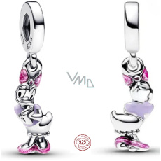 Charm Sterlingové stříbro 925 Disney Daisy s růžovým smaltem, přívěsek na náramek film