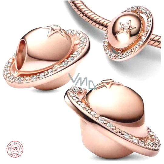 Zawieszka Srebrna 925 Planeta Saturn Iskrząca Gwiazda z Pierścieniem, Koralik do Bransoletki Kosmos Zawieszka Srebrna 925 Planeta Saturn Iskrząca Gwiazda z Pierścieniem, Koralik do Bransoletki Kosmos