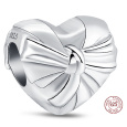 Charm Sterlingové stříbro 925 Srdce s oslnivou mašlí, korálek na náramek láska